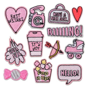 embroidery sticker self-adhesive pink love cloth sticker embroidery cloth sticker Patches sticker DIY embroidery sticker